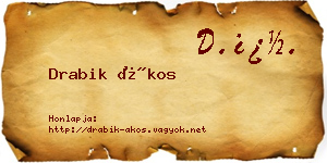 Drabik Ákos névjegykártya
